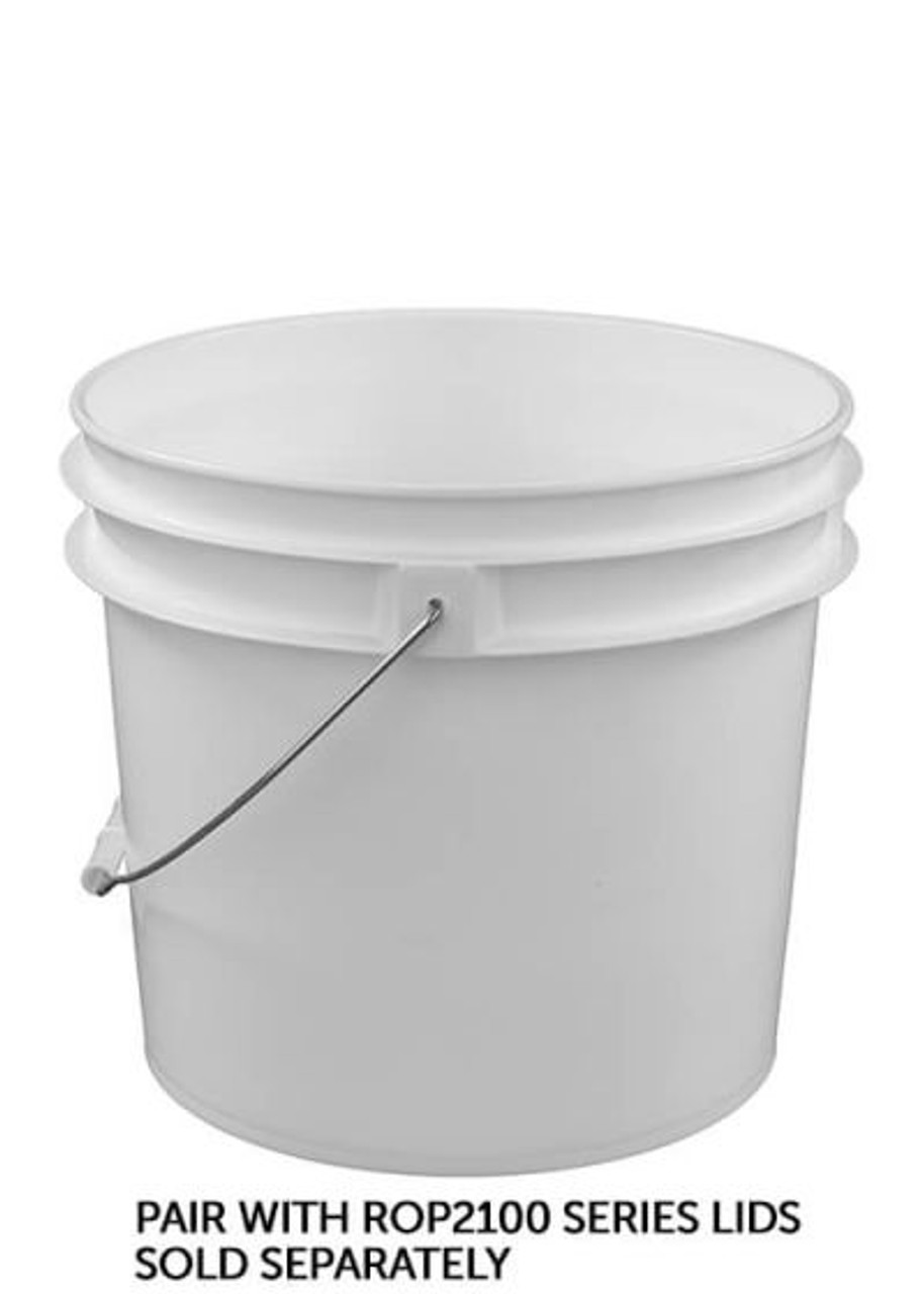 RIGHTPAIL 3.5 GALLON OPEN HEAD PLASTIC PAIL – WHITE – 90 MIL